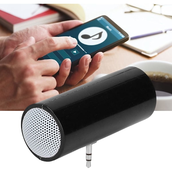 (svart) Minihögtalare, 3,5 mm-uttag, stereohögtalare, bärbar MP3