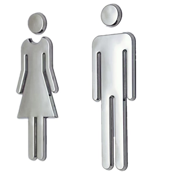 WC-kyltti 12cm, WC-talonumero, ruostumattomasta teräksestä valmistettu kyltti 2 kpl