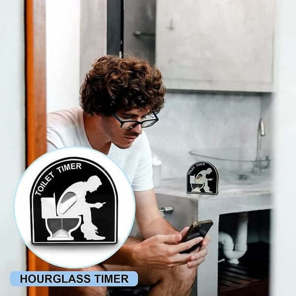 Toalett Timglas, 5 Minuters Timglas, Badrumstimer, Roliga Utskrifter,