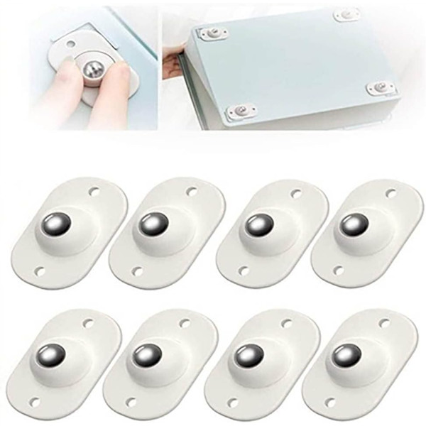 Universal Hjul, 8 Stykker Mini Plast Hjul, Selvklebende