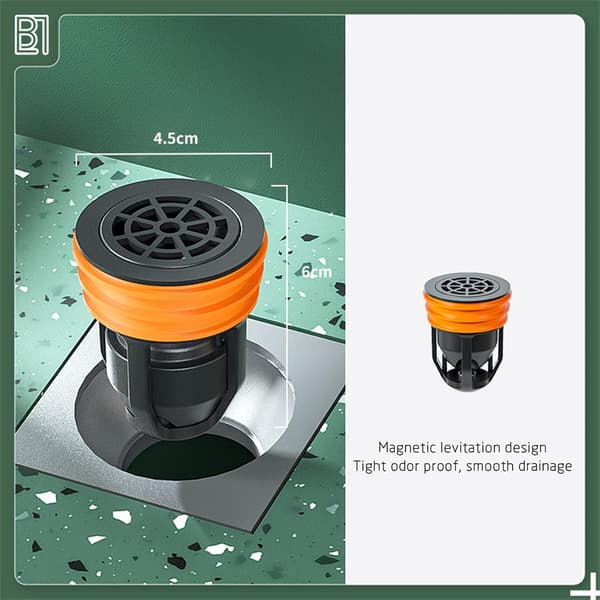 Magnetisk svävande golvdeodoriseringslock, duschgolvavlopp Backflow Preventer Valve Sewer Core Drainage Insert Drain Plug
