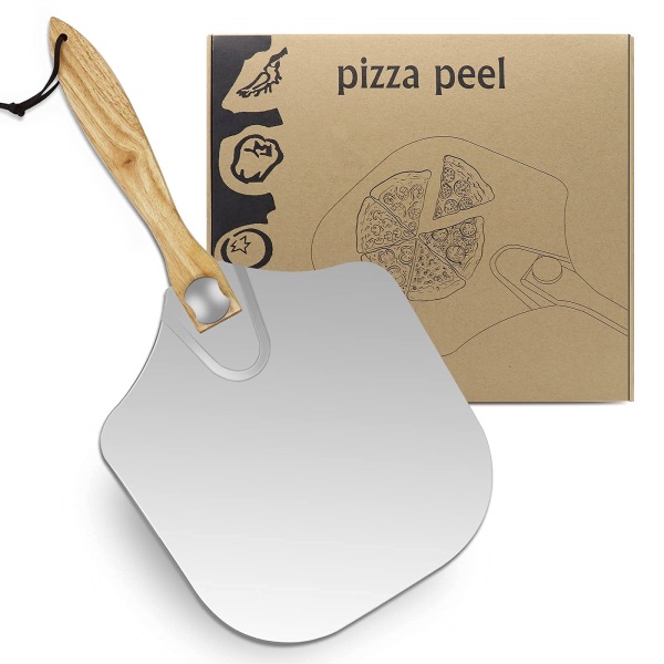 1 pizzaspade med hopfällbart trähandtag för enkel förvaring 12" för att baka hemmagjorda pizzor