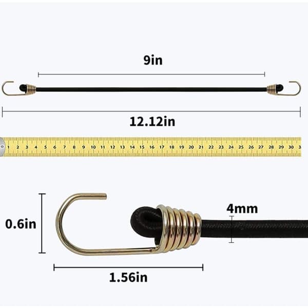 10 stk. spennere med kroker Mini elastisk kraftig universal