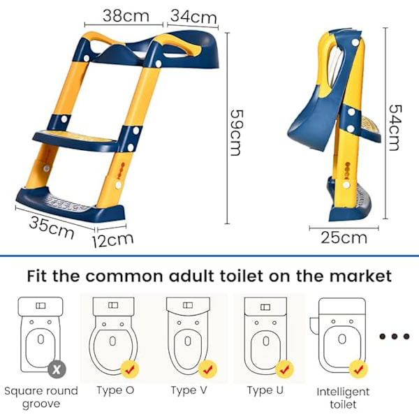 Babysæde Reducer - WC Forhøjerstol med Trin - Foldsbar
