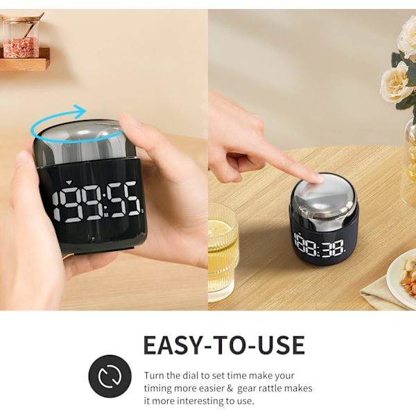 1 stk (Sølv) Digital Kjøkken Timer, Nedtelling Opptelling Timer med