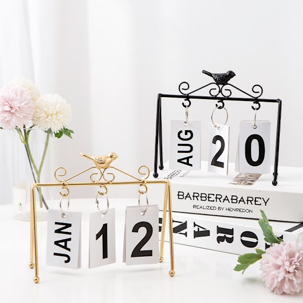 Kreativ DIY Fågeljärnskonst Flip-sida Kalender Heminredning