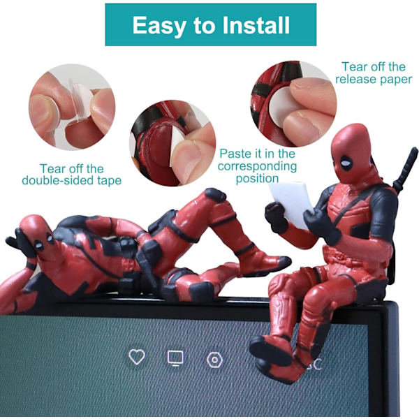3 st Deadpool Biltillbehör, Biltillbehör Inredning, Bilprydnader Anime Actionfigur Klassikerfigurer