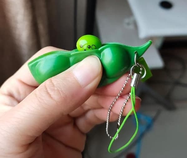 Nyckelring, 3-pack Crush Keychain Squeeze Bean Squishy Sojabönor för
