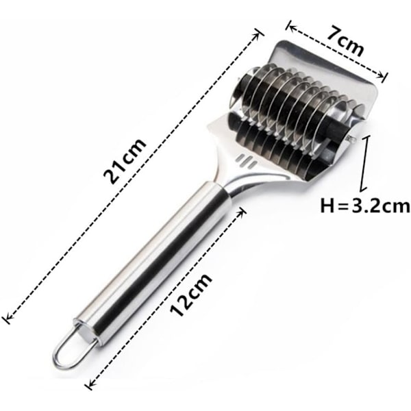 21x7x3.1cm Høj kvalitet rustfrit stål nuddelgitterrulle dejskærer pasta spaghetti maker til køkken madlavning