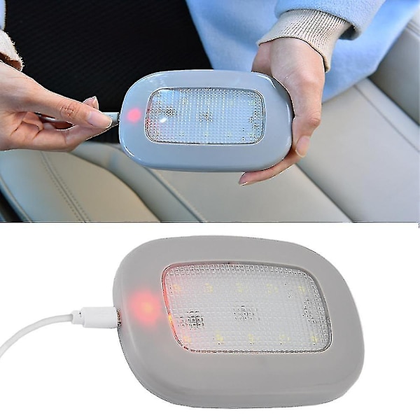 Auto Lampe Bil Dør Led Bil Takbelysning Bagasjerom Lampe Kuppel Lys Leselys Velkomstlys Taklampe Revers Halerow Interiør Blått LysBeige Skall