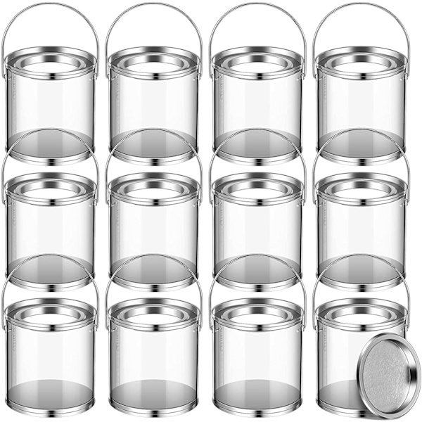 12 stk. PVC cylinder dåse med tinpladsdæksel cylinder legetøjscylinderboks