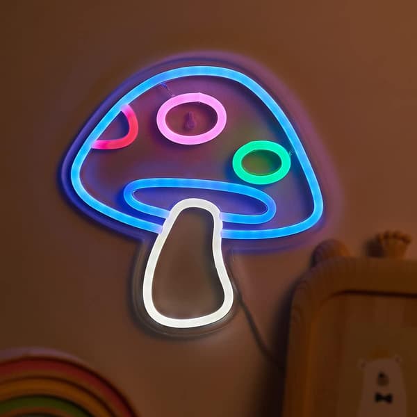 1 st LED-svamp i neon, söt neonskylt, USB-driven
