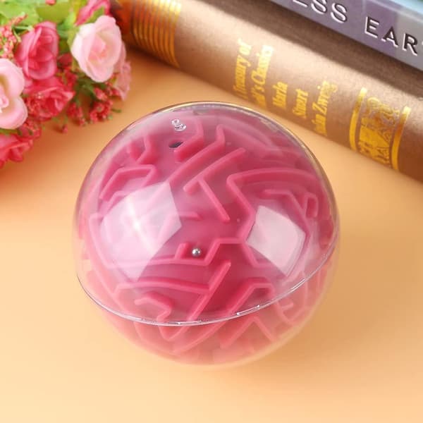 3D Magic Maze Ball Toy 3D Ball Puzzle Intelligence Labyrinth Brain Educational Toy Intressant Spel Utmaning Barn Present Present för Vuxna Barn (Ro