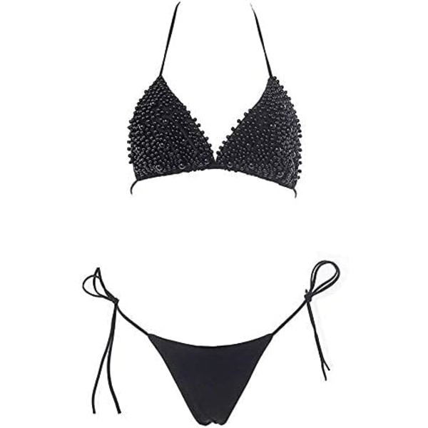 Pearls bikini baddräkt (svart, m byst 80 - 88 cm) Bikini för kvinnor