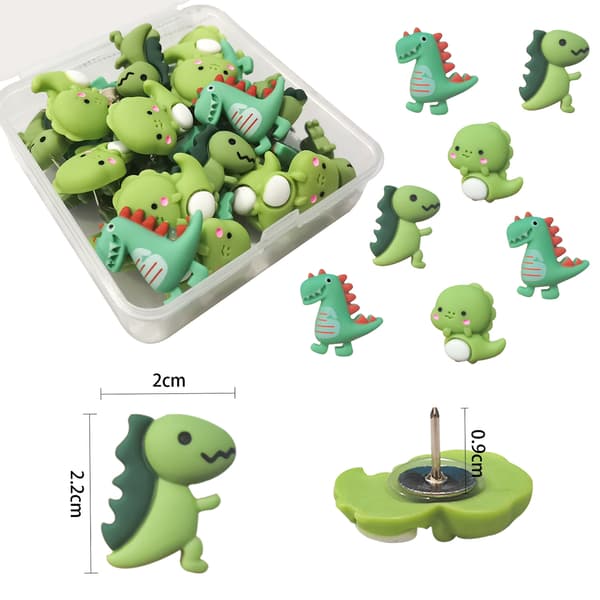 30 st grön dinosaurie väggdekoration I-formade spikar