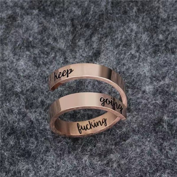 1 stk Ring Inspirerende Smykker Rustfritt Stål Gravering (Rosegull)