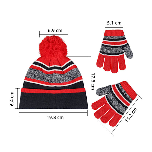 Barnhatt Vinter Snood Halsvärmare Vantar Set Barn