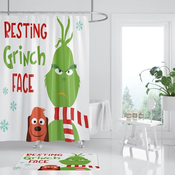 Stulen Jul Duschdraperi Set med 4 72 x 72 Tum