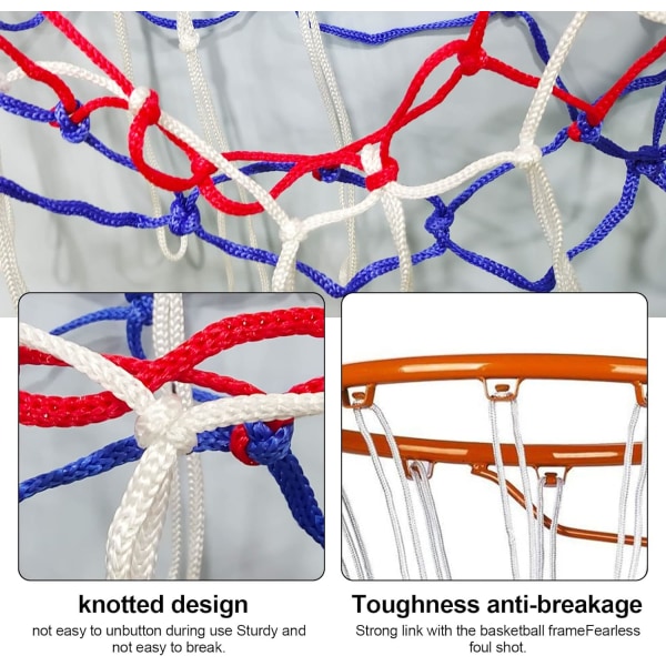 2 pakke kraftige basketballnet, udskiftning af basketballnet