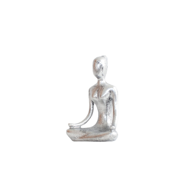 Sett med 4 Yoga Statuer for Hjemmedekor, Yoga Figurer, Meditasjon