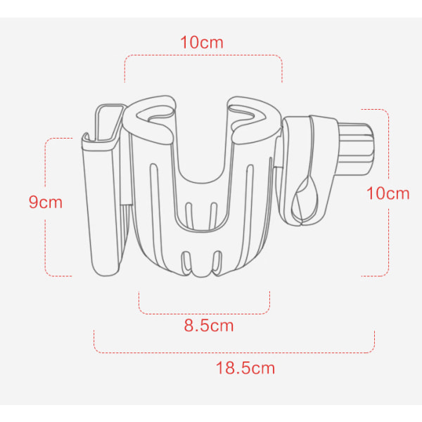 1 stk Babyvogn koppholder, universell babyvogn