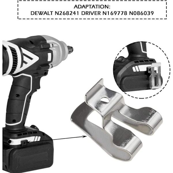 2-pakning elektrisk drillbeltekroker kompatibel med DeWalt-skrutrekkere