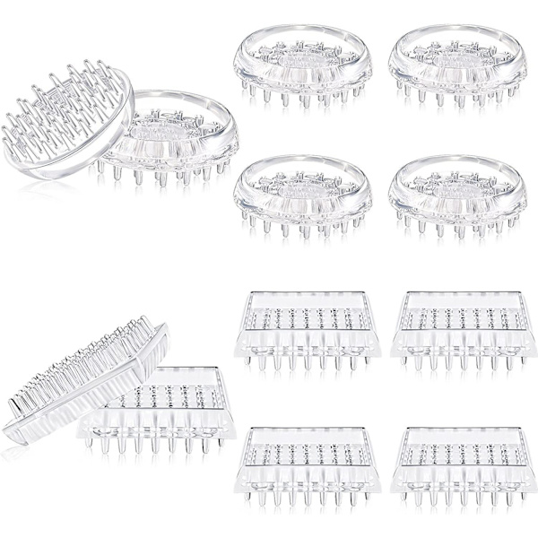 12 stk. transparente tandformede møbelfødder, fodpuder, borde, stole,