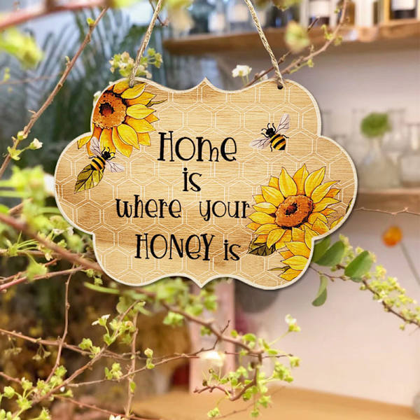 1 bee day -puinen riipus, puinen roikkuva kyltti, onnellinen bee day -kyltti