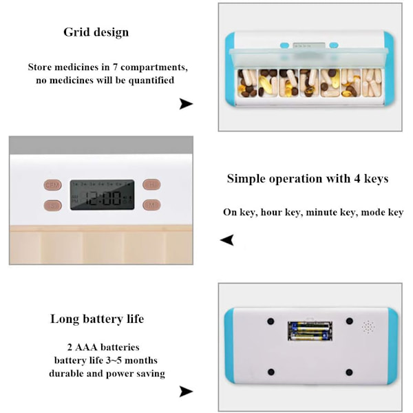 1 stycke (kaffe) Elektronisk Pillertimer-Påminnelse Automatisk