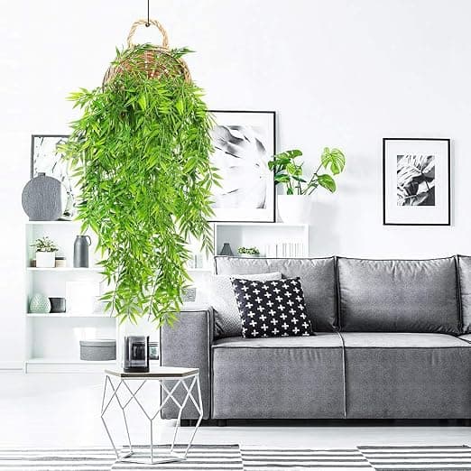 2 stk. Kunstige Bambusblade Hængende Kunstige Planter