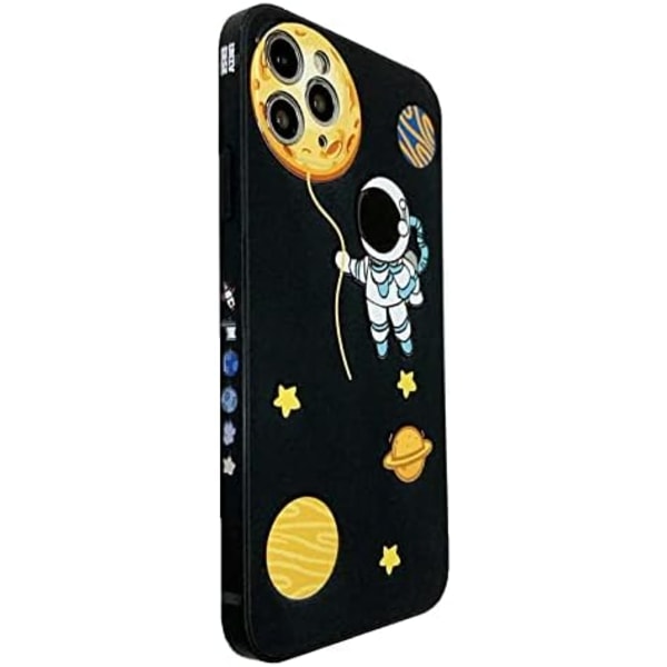 Yhteensopiva iPhone 15 Pro Max:n kanssa - söpö kotelo, piirretty astronautti avaruusplaneetta-design, tyylikäs puskurikuori, pehmeä TPU