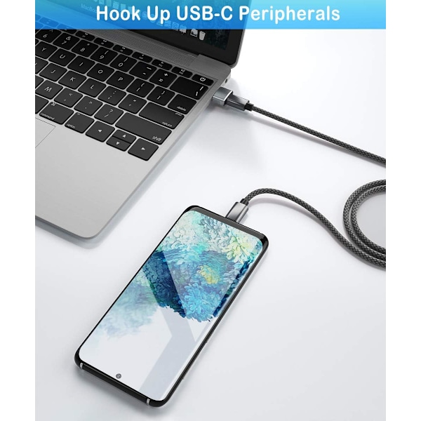 USB till USB-C Adapter 4-pack, Typ C Hona till A Hane Laddare Konverterare för Apple Watch Ultra iWatch Serie 8 7, iPhone