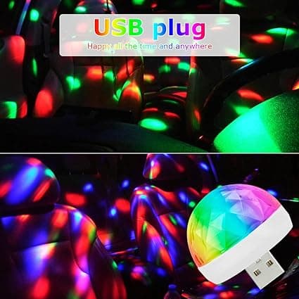 USB MINI Diskotek LAMPE, bærbar mini-blitz, Multifarvet LED Bil