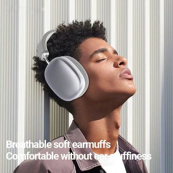 Trådlöst Bluetooth-headset, Bluetooth-hörlurar, justerbart trådlöst headset för telefon/dator/surfplatta, silver