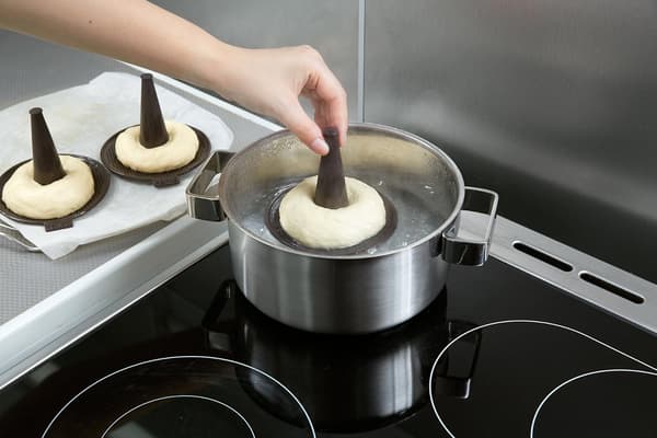 Bagel Maker med 6 Individuelle Bagelforme, Brun