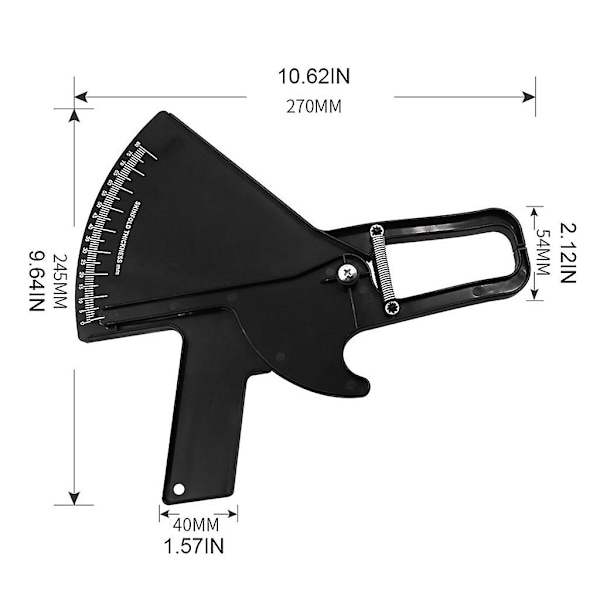 Personlig hudfold kropsfedt test hudfold caliper kropsfedt bmi caliper sort