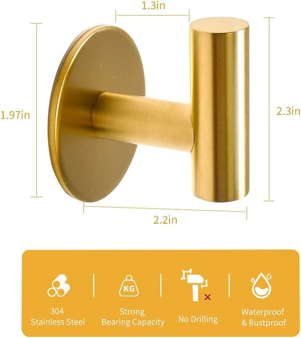 2-pakks SUS304 Rustfritt Stål Adhesive Kroker Heavy Duty
