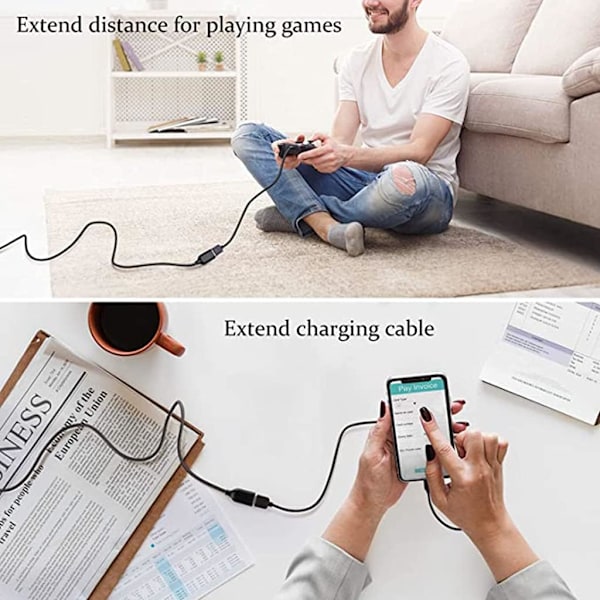 USB-portforlenger Hub Data Lader Strømledning USB 2.0 Forlengelseskabel 4-kjerne Datakabel Hann til Hunn 60/100/150cm