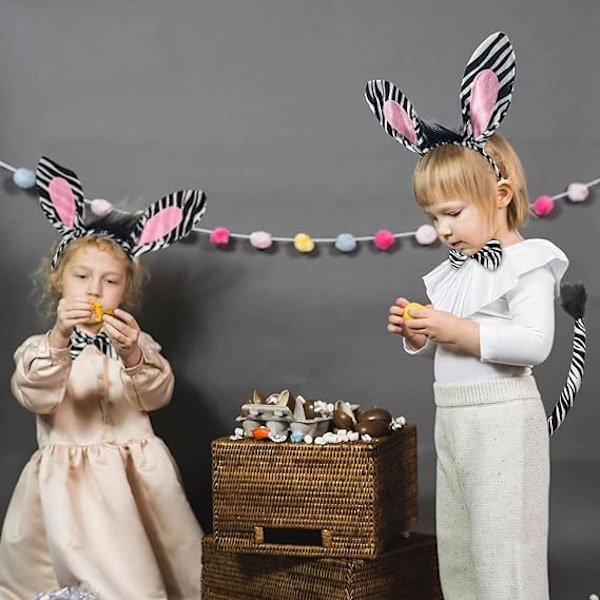 Zebra Kit, Zebra øre-bånd med sløjfehale, dyrehår fjernelse,