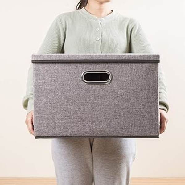 Stora hopfällbara förvaringskorgar (34 x 24 x 18 cm) med lock [1
