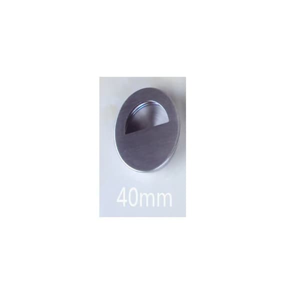 2 Förpackningar Infällda Skjutdörrsgrepp, 40mm Rostfritt Stål