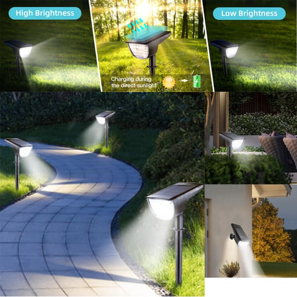 2 Lys Solar Utendørs Landskapslys Vanntett 32LED Plenlampe