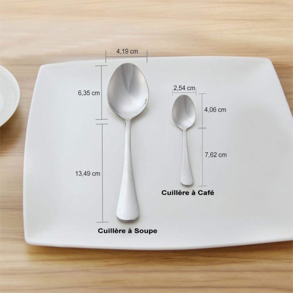 Sæt med 12 små ovale kaffeskeer i rustfrit stål 12 cm