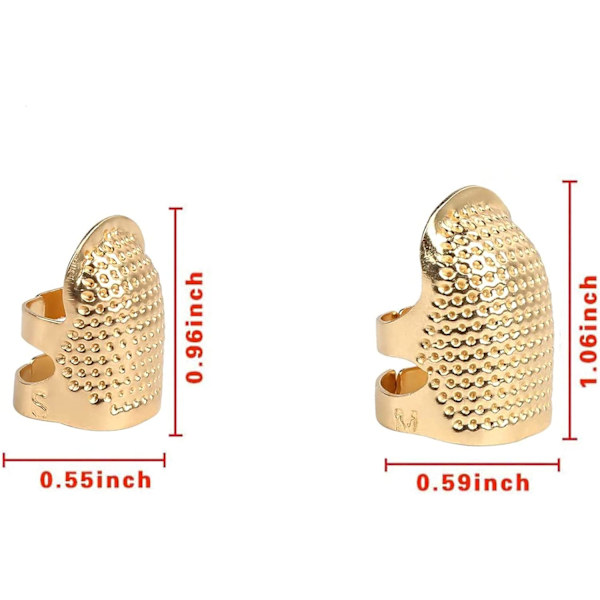 Sæt med 4 Gyldne Metal Fingerbeskyttere til Syning