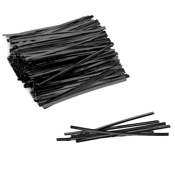 15 pakker med 1500 metalbindere til gaveposer, kaffebags, kage sodavand, festgaver (sort)