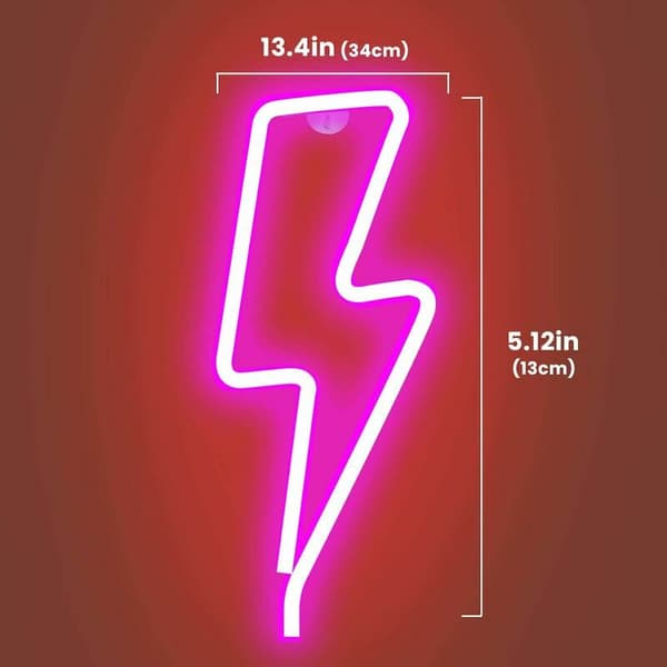 Blixt Neon, LED Blixt Form Neon Skylt, Neon Batteri/USB Nattljus