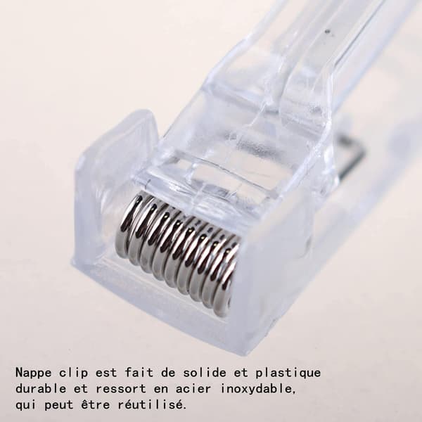 8 stk. Plastdukspenner, Klar Plast