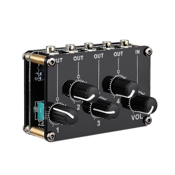 1-in-4-out Passiivinen miksausmoduuli Mini Stereo 4-kanavainen Passiivinen mikseri Audiomikseri 1 Audiotulo 4 O 1-in-4-out