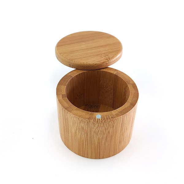 1 stycke bambu salt- och kryddorganisatör, kryddburk, bambu salt