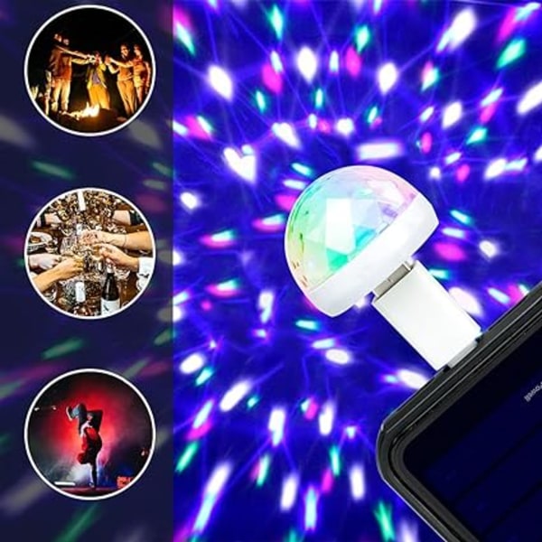 USB MINI Diskotek LAMPE, bærbar mini-blitz, Multifarvet LED Bil